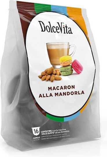 Κάψουλες Dolce Gusto Συμβατές Dolce Vita Macaron Με Αμύγδαλο 16 Τεμάχια