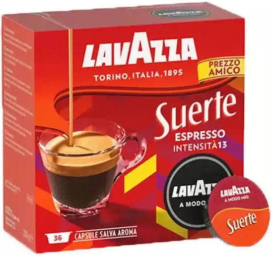 Lavazza Κάψουλες Espresso Suerte Συμβατές με Μηχανή LavAzza A Modo Mio 36caps