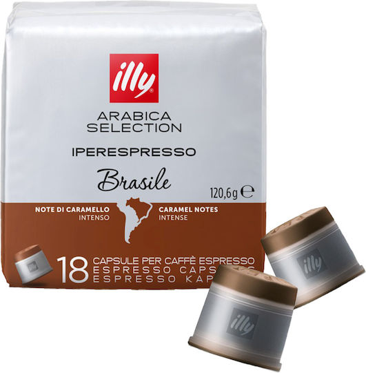 Illy Κάψουλες Espresso Iperespresso Monoarabica Brazil Συμβατές με Μηχανή Iperespresso 18caps