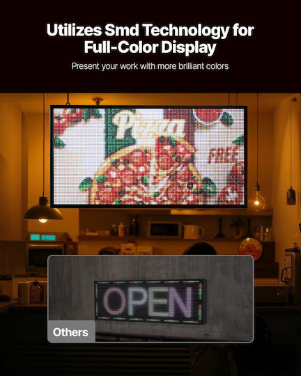 Vevor 27x14 Inch Programmable LED Sign Scrolling Digital Display P5 Color