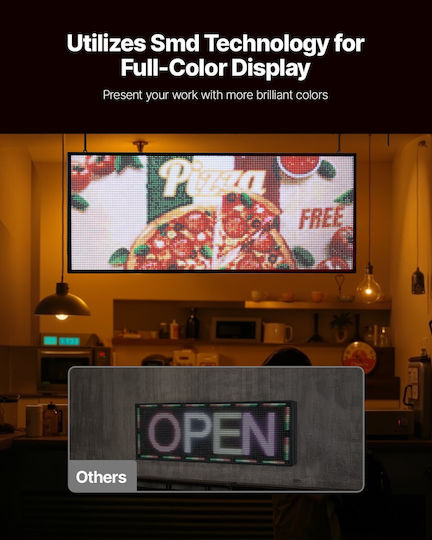 Vevor 40x18 Inch Programmable LED Sign Scrolling Digital Display P6 Full Color