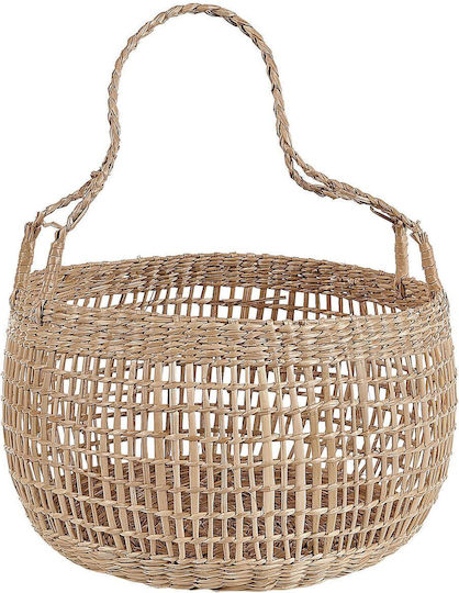 Beliani Комплект декоративни кошници Сламени с дръжки Beige 3бр