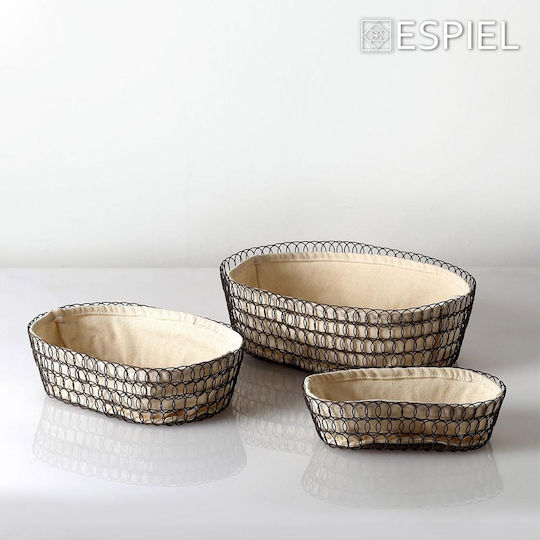 Espiel Декоративна Металик Черна Кошница 23x23x6см