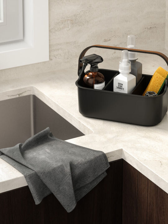 Umbra Διακοσμητικό Καλάθι Ξύλινο Μαύρο 28x28x12.4εκ.