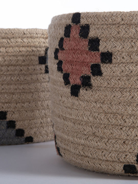 Nef-Nef Homeware Decorative Basket Wicker Beige 22x22x14cm