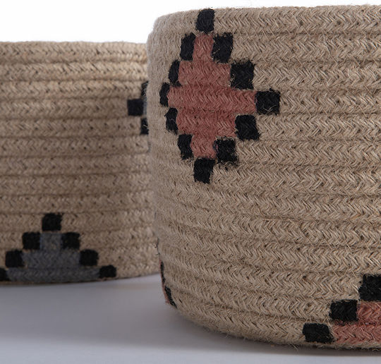 Nef-Nef Homeware Decorative Basket Wicker Beige 22x22x14cm