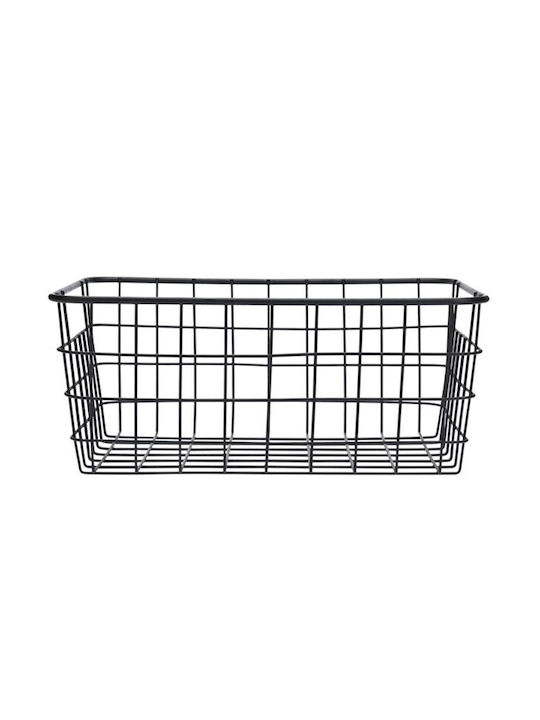 Estia Decorative Basket Metallic Black 28x22x12.5cm