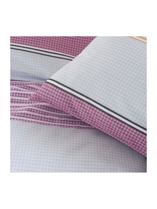 Rythmos Bettbezug-Set Baumwolle Übergröße mit 2 Kissenbezügen 225x250 Boost Pink