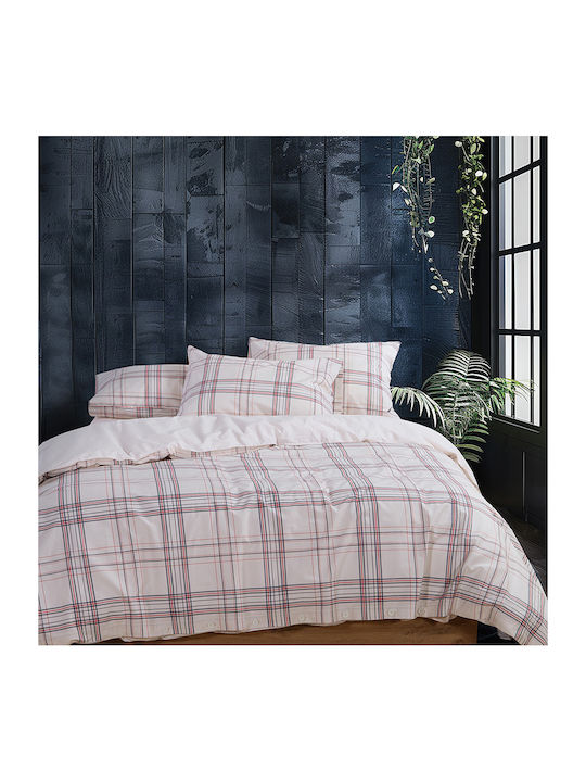 Nef-Nef Homeware Bettbezug-Set Baumwolle Übergröße mit 2 Kissenbezügen 220x240 Ecru