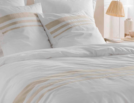 Douceur d'Intérieur Duvet Cover Set Queen with 2 Pillowcases 220x240 Margaux White