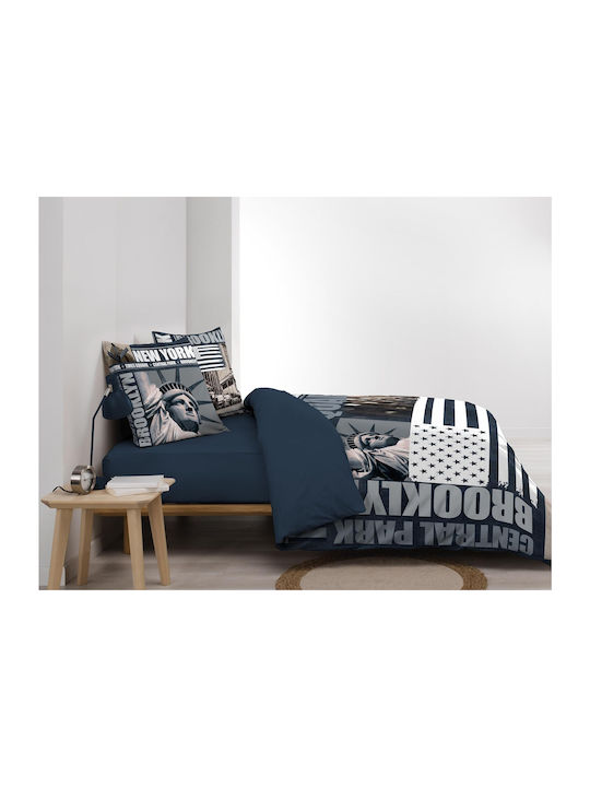 Douceur d'Intérieur Duvet Cover Set Cotton Queen with 2 Pillowcases 220x240 Brooklyn Multicolored