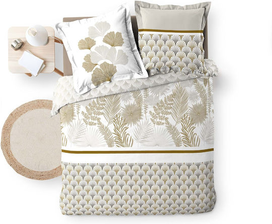 Douceur d'Intérieur Duvet Cover Set Cotton Queen with 2 Pillowcases 220x240 Melisse Beige
