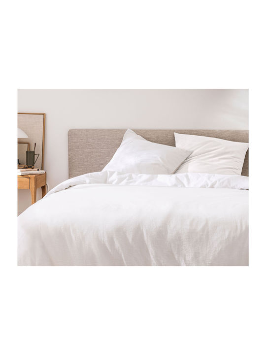 Douceur d'Intérieur Duvet Cover Set Cotton Queen with 2 Pillowcases 240x260 Meline White