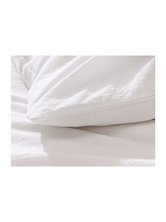 Douceur d'Intérieur Duvet Cover Set Cotton Queen with 2 Pillowcases 240x260 Meline White