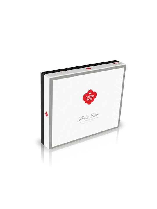 Cotton Box Set Husă de Pilotă Bumbac Dublă cu 2 Fețe de Pernă & 1 Cearsaf 200x220 Negru