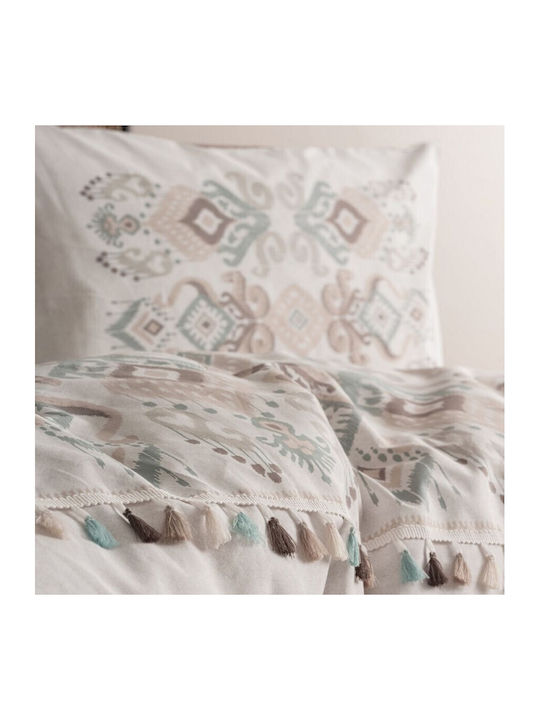 Cotton Box Set Husă de Pilotă Bumbac Single cu Față de Pernă & 1 Cearsaf 160x220 Asilo Brown