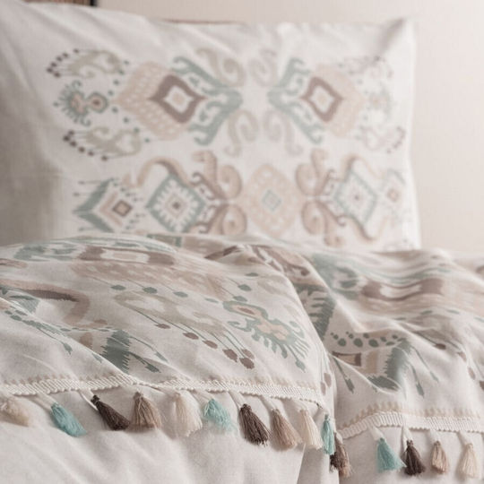 Cotton Box Set Huse Pentru Pilote 100% Bumbac 160x220cm Simplă Cu Față De Pernă Și 1 Cearșaf Asilo Maro