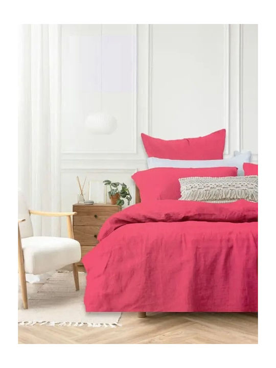 Ariete Комплект Плик за Завивка Памучен Кинг Сайз с 2 Калъфки 240x260 Red Magenta/Fuchsia
