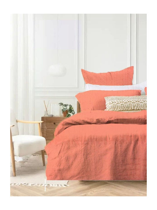Ariete Duvet Cover Set Cotton Queen with 2 Pillowcases 240x260 Peaches