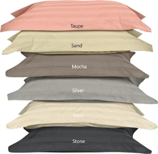Beauty Home Set Bettbezüge Art 1530 Baumwollsatin 240x250cm Übergröße mit 2 Kissenbezügen Beige