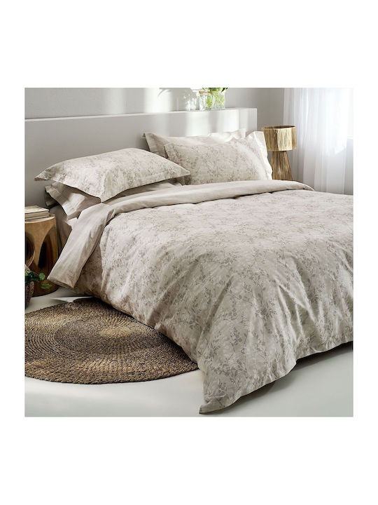 Vesta Home Duvet Cover Set Cotton King Size with 2 Pillowcases 260x240 Torino-2 Sand