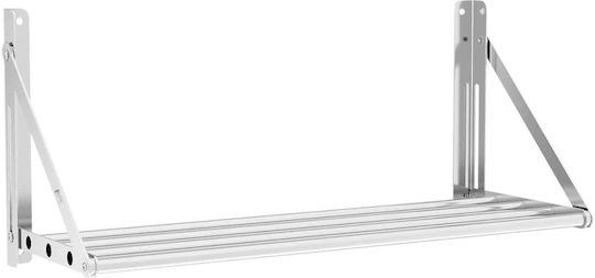 Klappbares Wandregal aus Edelstahl 40 kg Tragfähigkeit 80 x 30 cm