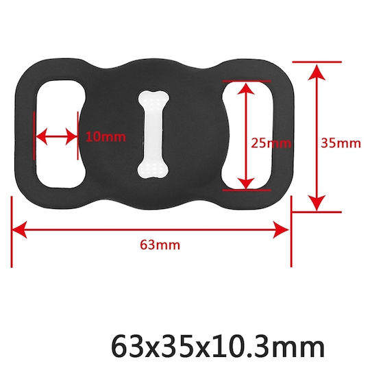 Protective Cover Pet Collar Case Silicone for AirTag in Orange color