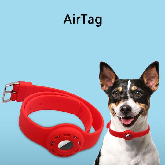 Θήκη Κολάρου Κατοικιδίων Σιλικόνης για AirTag σε Κίτρινο χρώμα