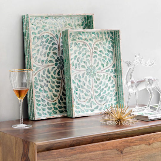 Artekko Wooden Rectangular Decorative Tray 45x35x5cm