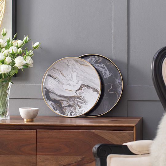 Artekko Tavă Decorativă Lemn Tăvi decorative "Quinn" Set/2 35x35x4 Rotundă 2buc