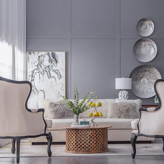 Artekko Tavă Decorativă Lemn Tăvi decorative "Quinn" Set/2 35x35x4 Rotundă 2buc