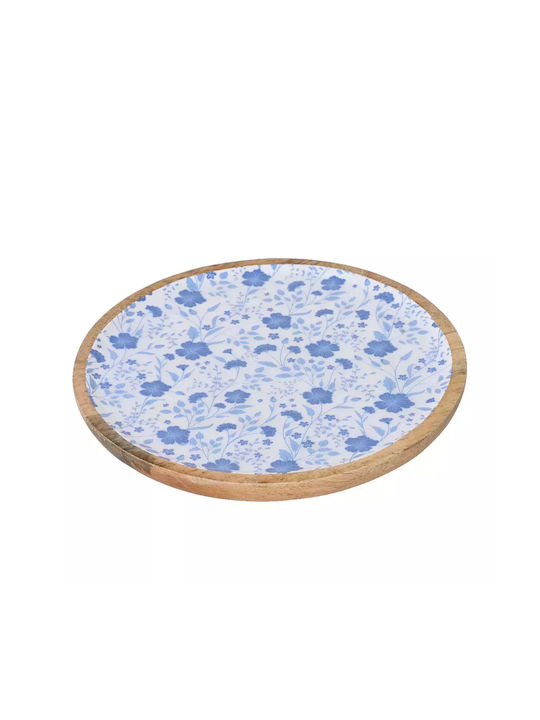 Beauty Home Mango Wood Tray Flowers 30cm