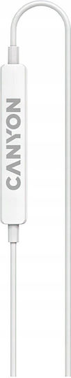 Canyon CNS-CEP6W In-ear Handsfree Ακουστικά με Βύσμα USB-C Λευκό
