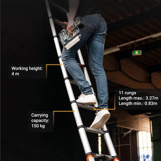 Batavia Teleskopische Leiter Aluminium 10 Stufen mit maximaler Höhe 3.27m