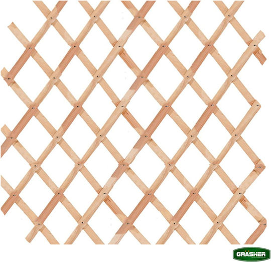 Klappbares Spalier Garten aus Holz mit Rhombus-Rasterdesign in Beige Farbe 150x180cm E-1417