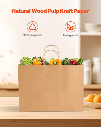 Vevor Paper Bag for Gift Brown 16x12x6cm. 50pcs