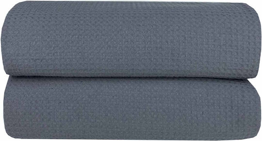 Blanket Single Waffle Pique Blanket with dimensions 230x245cm Dark Grey