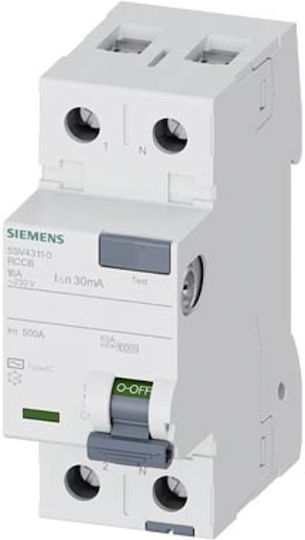 Siemens Αυτόματη Ασφάλεια 16A Διπολική AC 5SV4311-0