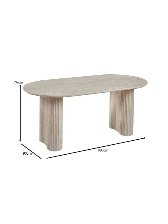 Diaz Τραπέζι Τραπεζαρίας Μdf Απόχρωση Natural Stone 180x90x76cm