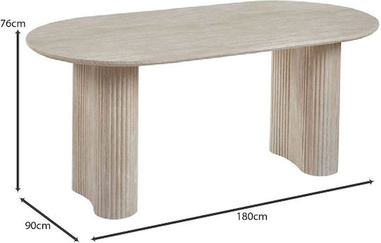 Diaz Τραπέζι Τραπεζαρίας Μdf Απόχρωση Natural Stone 180x90x76cm