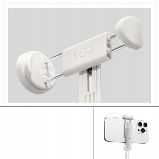 Spigen S541w Selfie Stick Cell Phone Tripod Bluetooth White