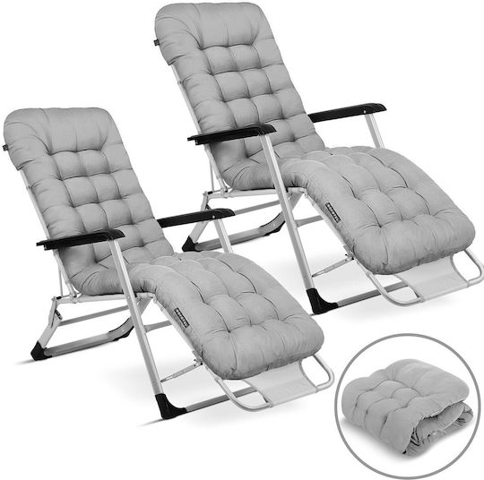 Folding Garden Lounger Cushion Sofotel Chillwell Set 2 Gray
