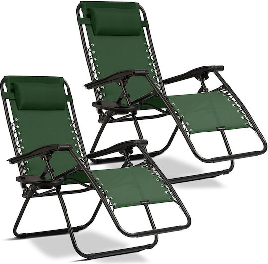 Foldable Garden Lounger Cushion Sofotel Chillwell Set 2 Green