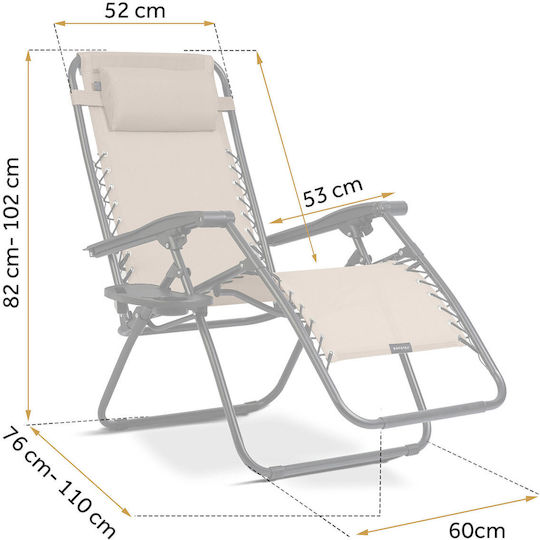 Sofotel Chillwell Klappbarer Gartenliegestuhl Auflagen-Set 2 Beige