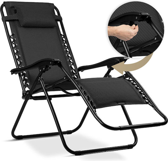 Folding Garden Lounger Cushion Sofotel Chillwell Soft Black