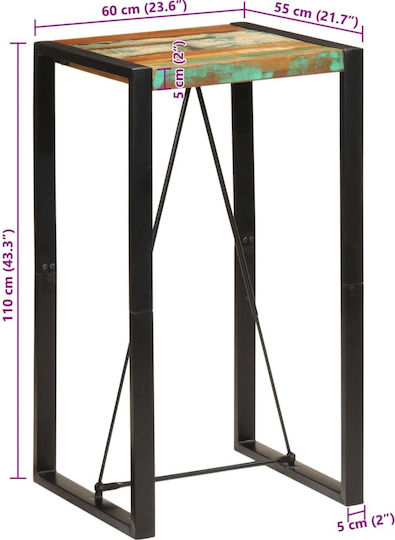 Table Bar from Solid Wood & Metal Coffee 60x55x110cm