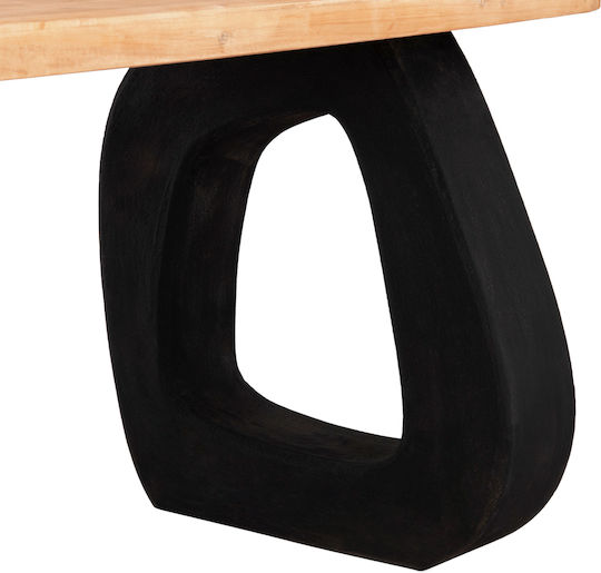 Santorini Ovaler Esszimmertisch Holz mit Betonskelett 180x91x76cm