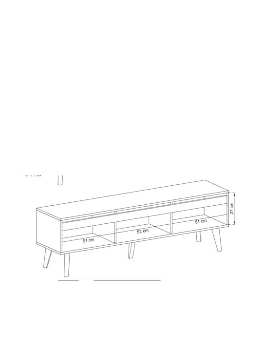 TV Stand Nordi White Higloss White Riviera M160xD40xH50cm