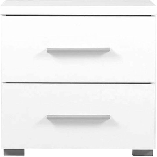 Uni No2F Wooden White Bedside Table 44.5x33.5x43cm