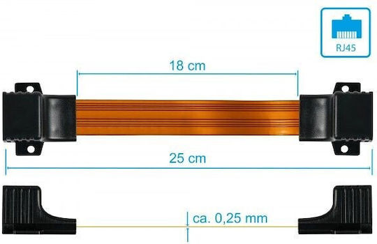 Alcasa U/UTP Мрежов Кабел Ethernet Външен 0.25м Черен